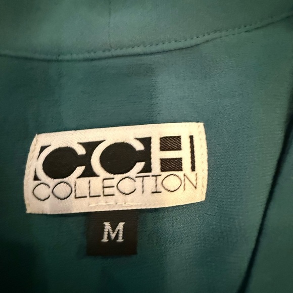CCH Collection Green/Blue Oversized Long Sleeve V-neck Blouse Size Medium $178 - Picture 6 of 10